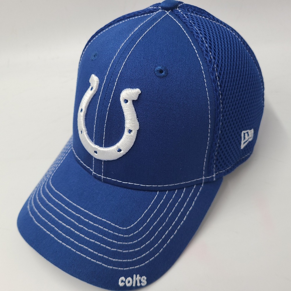 Indianapolis Colts Hat Fitted M-L Trucker Mesh New Era 39Thirty Blue White NFL